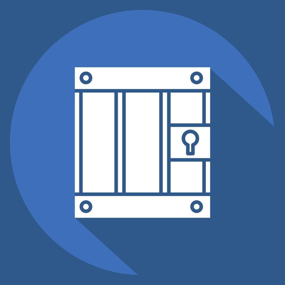 Icon Prison. related to War Military symbol. long shadow style. simple illustration vector