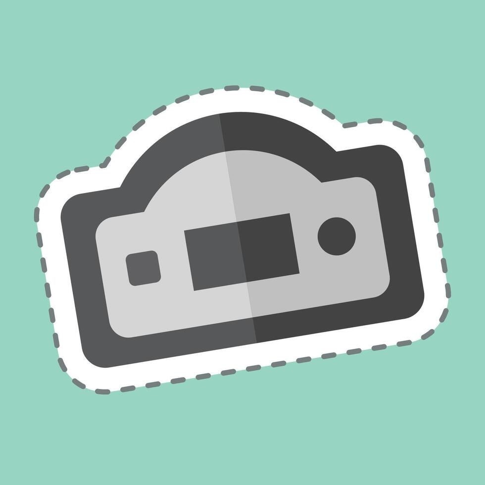 Sticker line cut Surface Roughness Tester. related to Measuring symbol. simple illustration vector