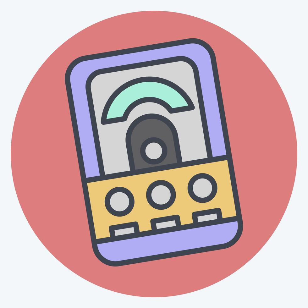 Icon Volt Meter. related to Measuring symbol. color mate style. simple illustration vector