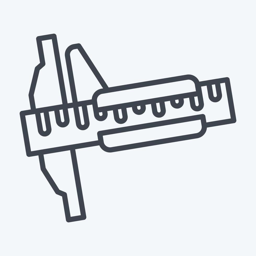 Icon Vernier Caliper. related to Measuring symbol. line style. simple illustration vector