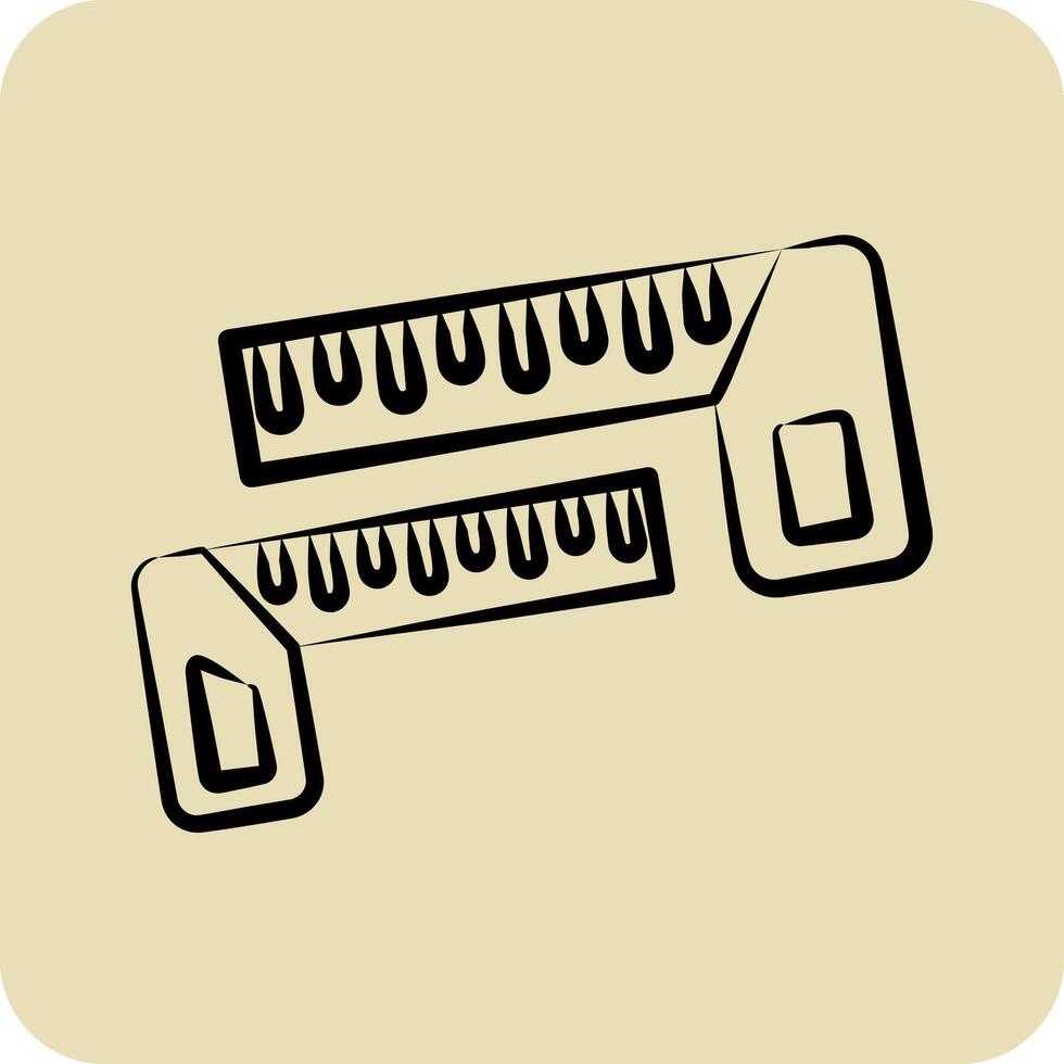 Icon Carpenters Square. related to Measuring symbol. hand drawn style. simple illustration vector