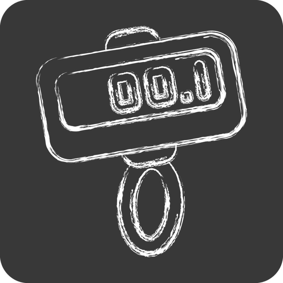 Icon Digital Weighing Scale. related to Measuring symbol. chalk Style. simple illustration vector