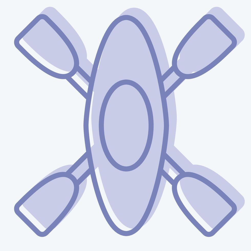 Icon Kayak. related to War Military symbol. two tone style. simple illustration vector