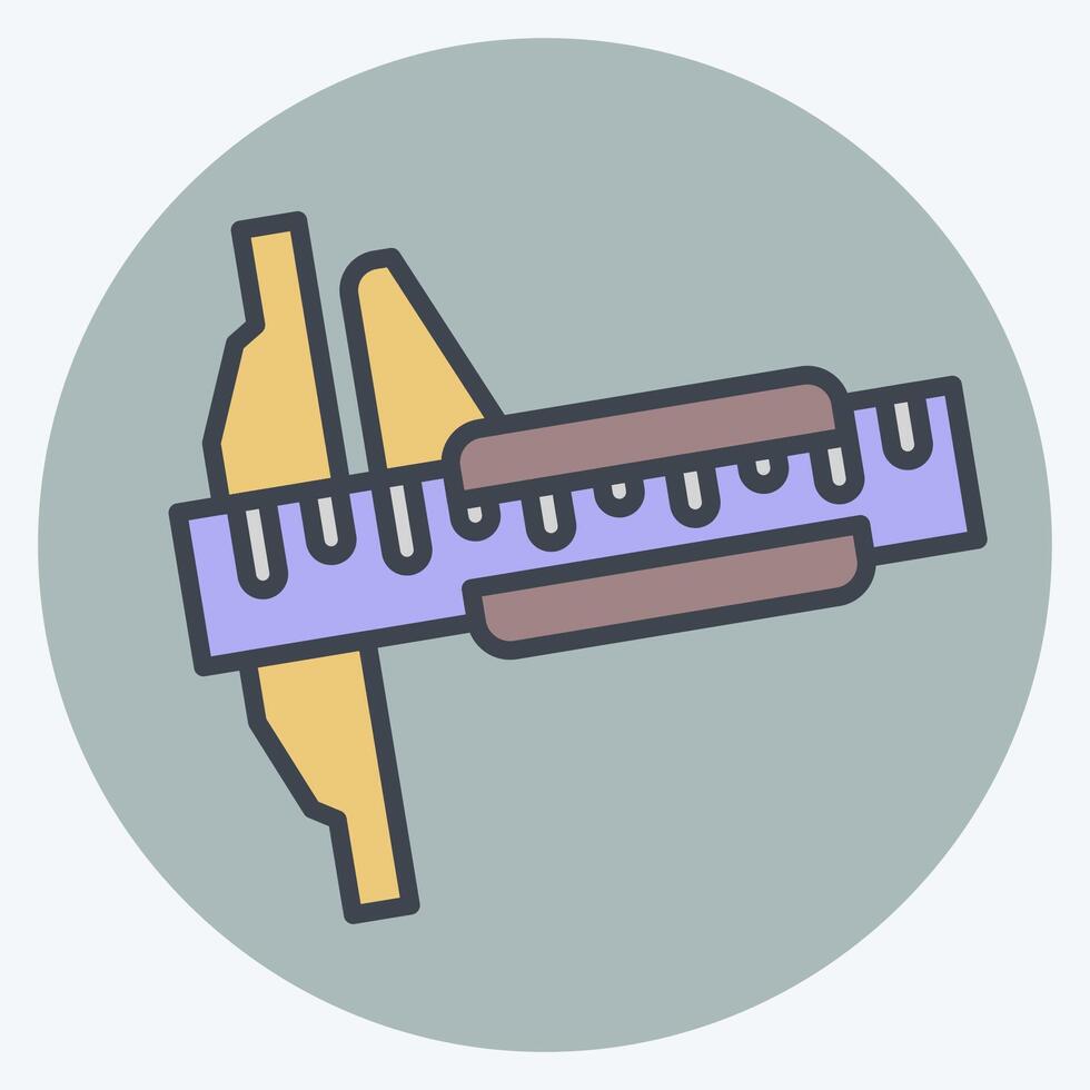 Icon Vernier Caliper. related to Measuring symbol. color mate style. simple illustration vector
