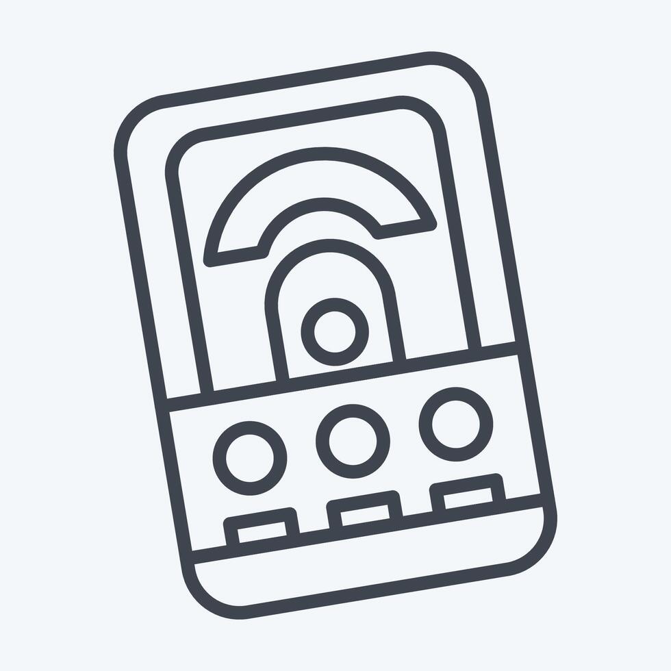 Icon Volt Meter. related to Measuring symbol. line style. simple illustration vector