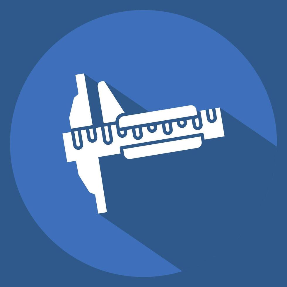 Icon Vernier Caliper. related to Measuring symbol. long shadow style. simple illustration vector