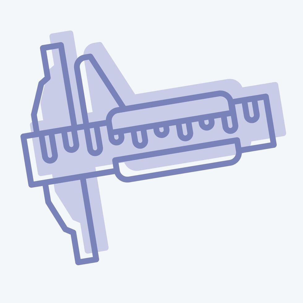 Icon Vernier Caliper. related to Measuring symbol. two tone style. simple illustration vector