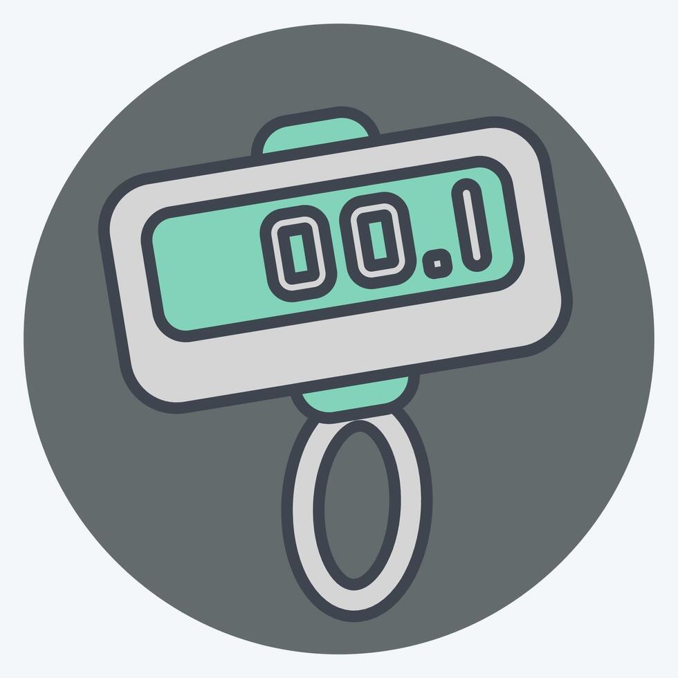 Icon Digital Weighing Scale. related to Measuring symbol. color mate style. simple illustration vector