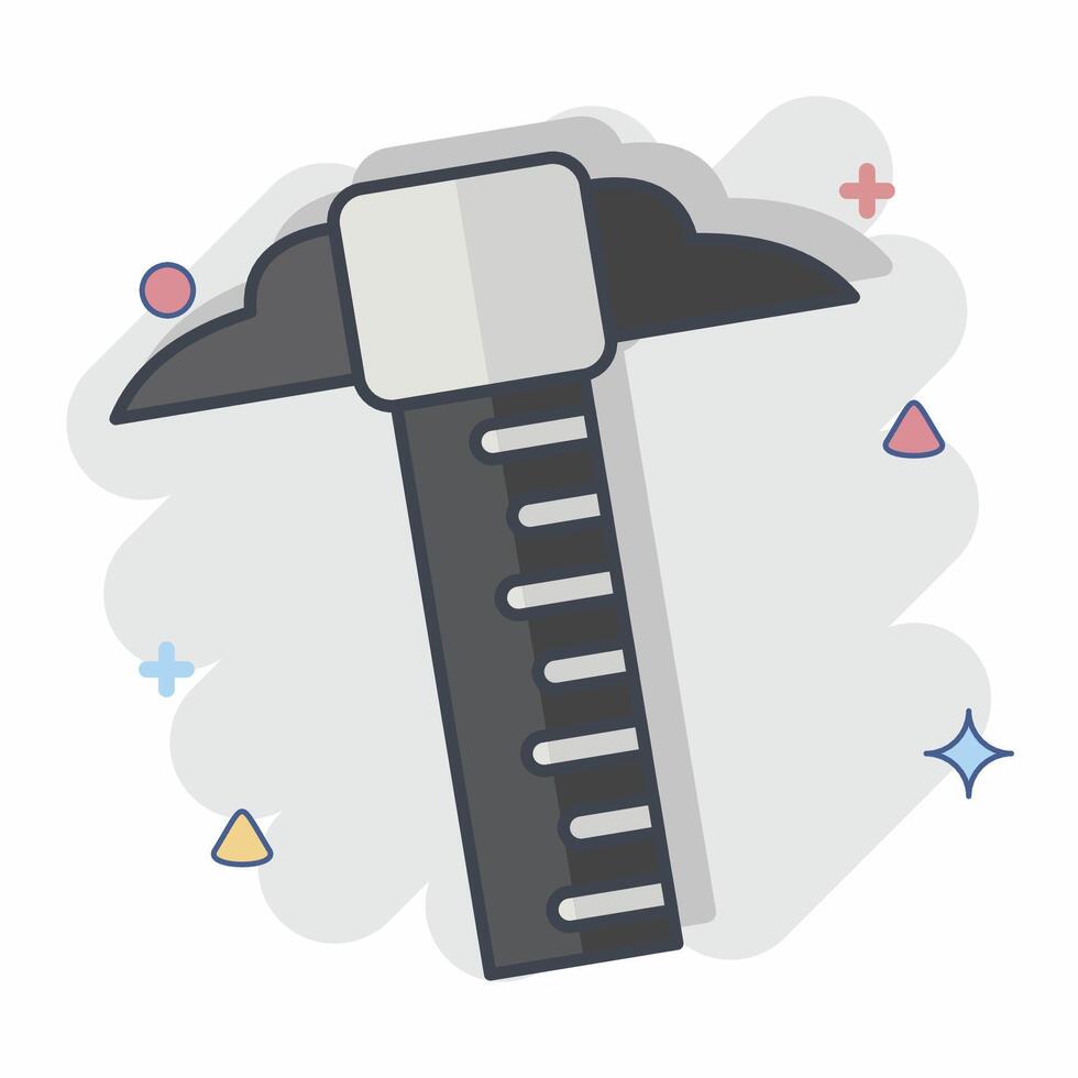 Icon Tee Square. related to Measuring symbol. comic style. simple illustration vector