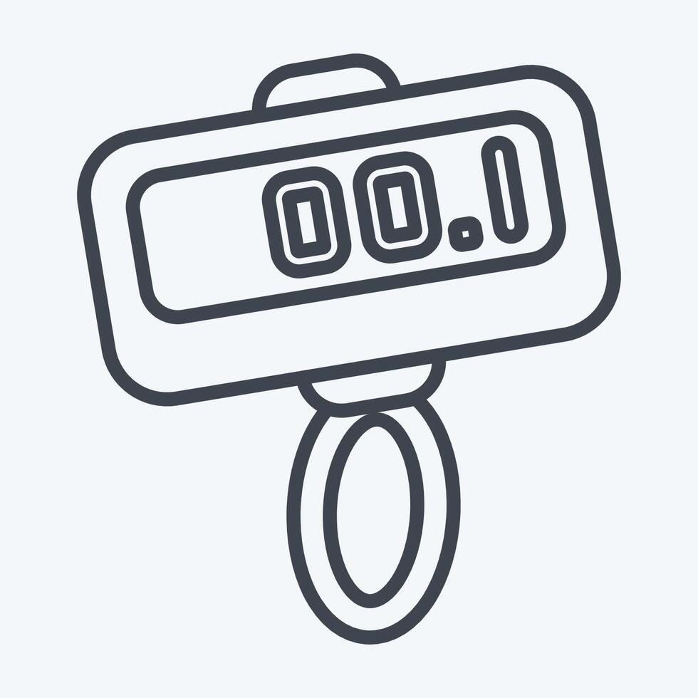 Icon Digital Weighing Scale. related to Measuring symbol. line style. simple illustration vector