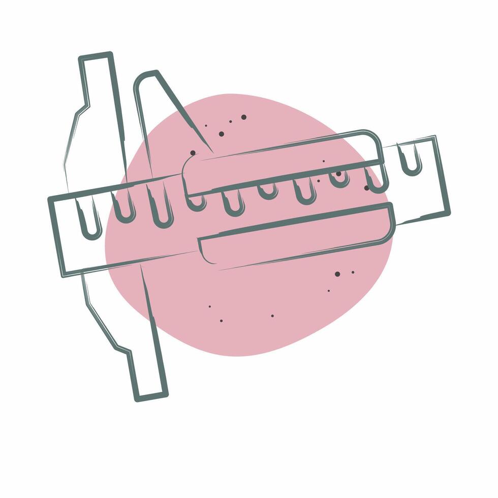Icon Vernier Caliper. related to Measuring symbol. Color Spot Style. simple illustration vector