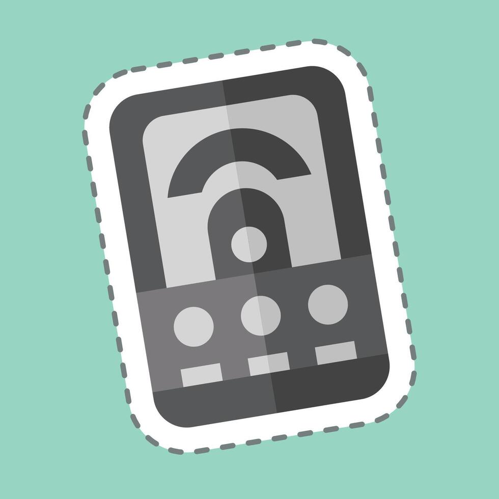 Sticker line cut Volt Meter. related to Measuring symbol. simple illustration vector