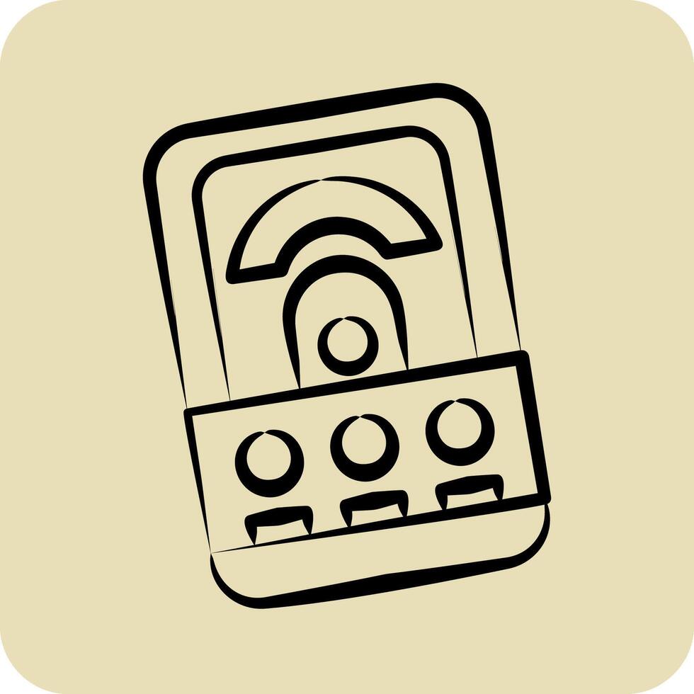 Icon Volt Meter. related to Measuring symbol. hand drawn style. simple illustration vector