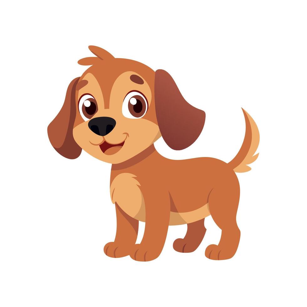 Playful puppies with floppy ears, in cartoon style. dog, pappy, white background vector