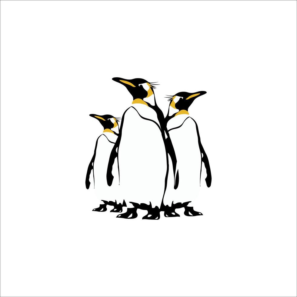 a black and white drawing of a penguin with a feather on its head. vector