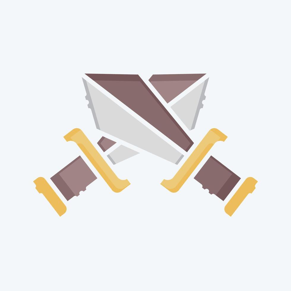 Icon Sword. related to War Military symbol. doodle style. simple illustration vector