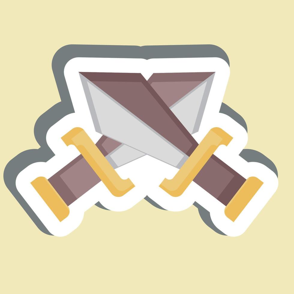 Sticker Sword. related to War Military symbol. simple illustration vector