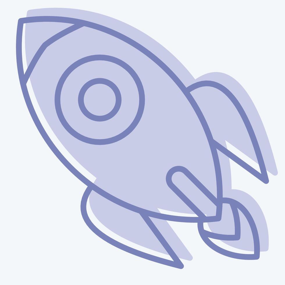 Icon Rocket. related to War Military symbol. two tone style. simple illustration vector