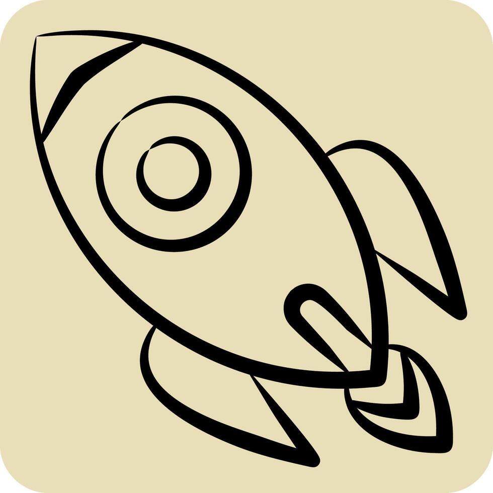 Icon Rocket. related to War Military symbol. hand drawn style. simple illustration vector