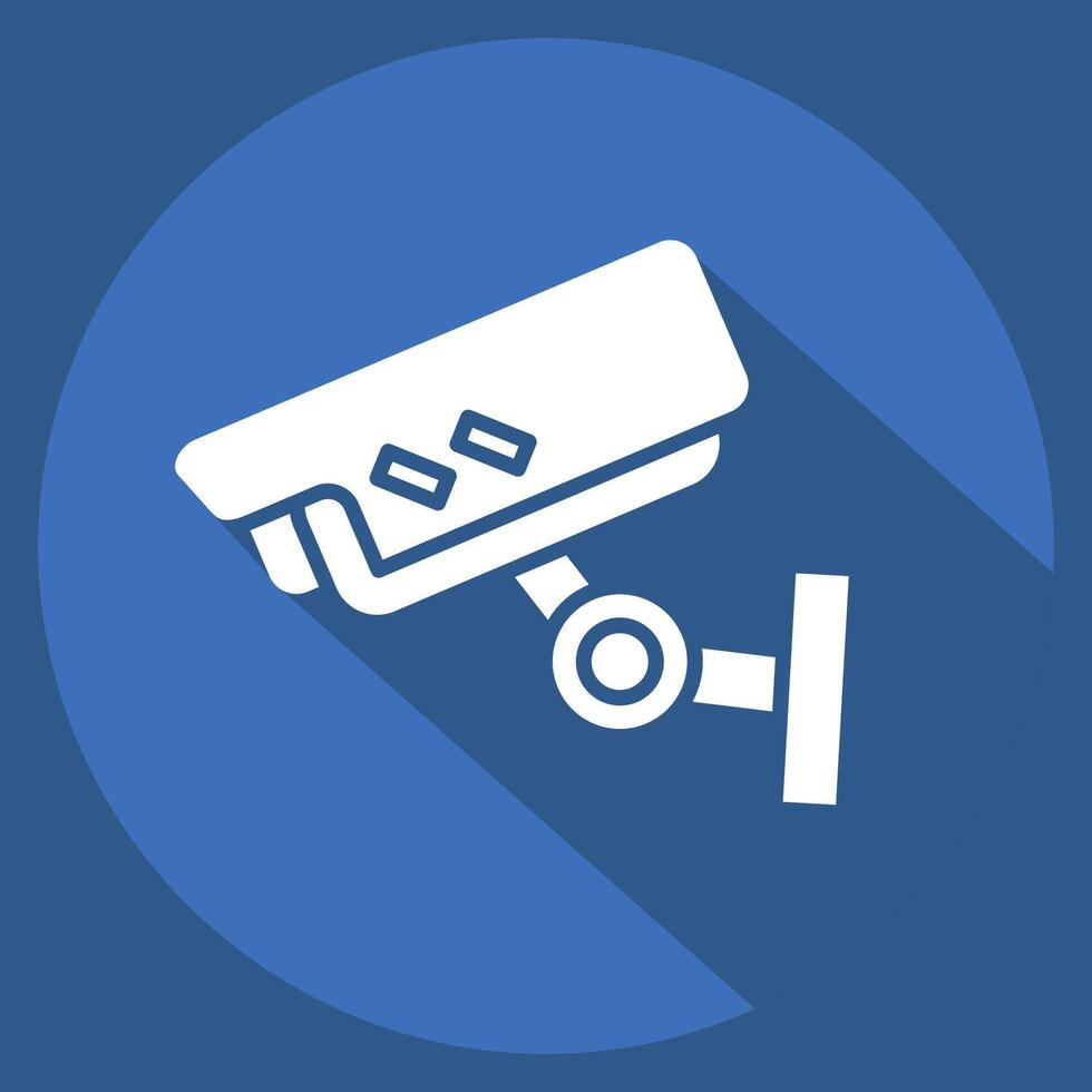 Icon CCTV related to War Military symbol. long shadow style. simple illustrationIcon CCTV related to War Military symbol. long shadow style. simple illustration vector