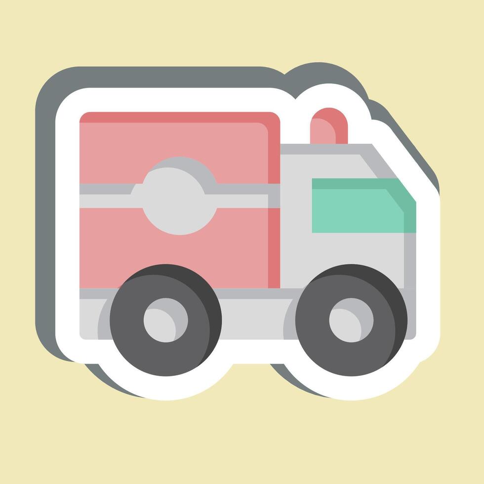 Sticker Ambulance. related to War Military symbol. simple illustration vector
