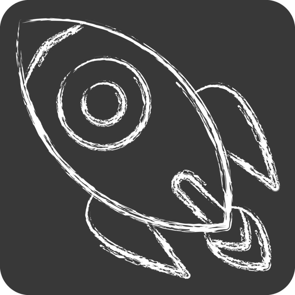 Icon Rocket. related to War Military symbol. chalk Style. simple illustration vector