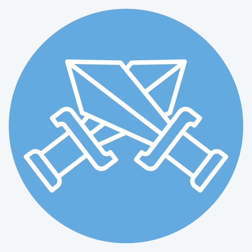 Icon Sword. related to War Military symbol. blue eyes style. simple illustration vector