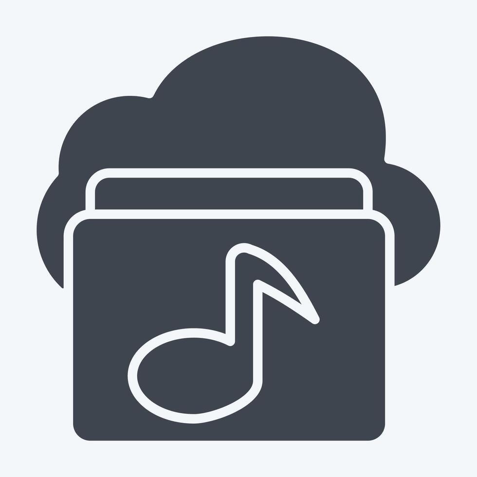 Icon Cloud Music. related to Network symbol. glyph style. simple illustration vector