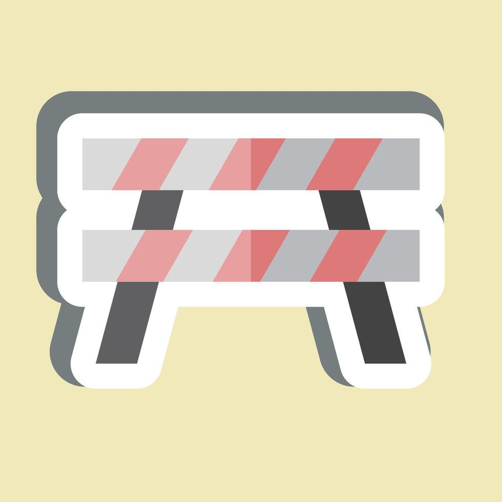 Sticker Barrier. related to War Military symbol. simple illustration vector