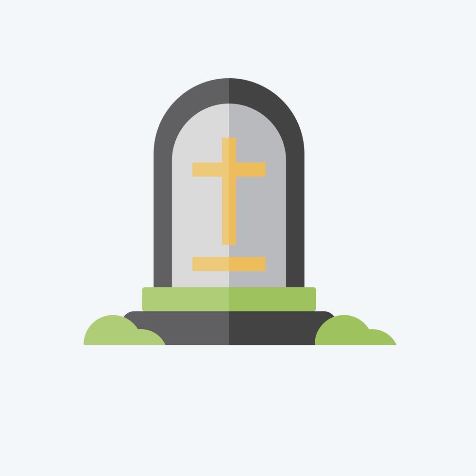Icon Grave Stone. related to War Military symbol. flat style. simple illustration vector