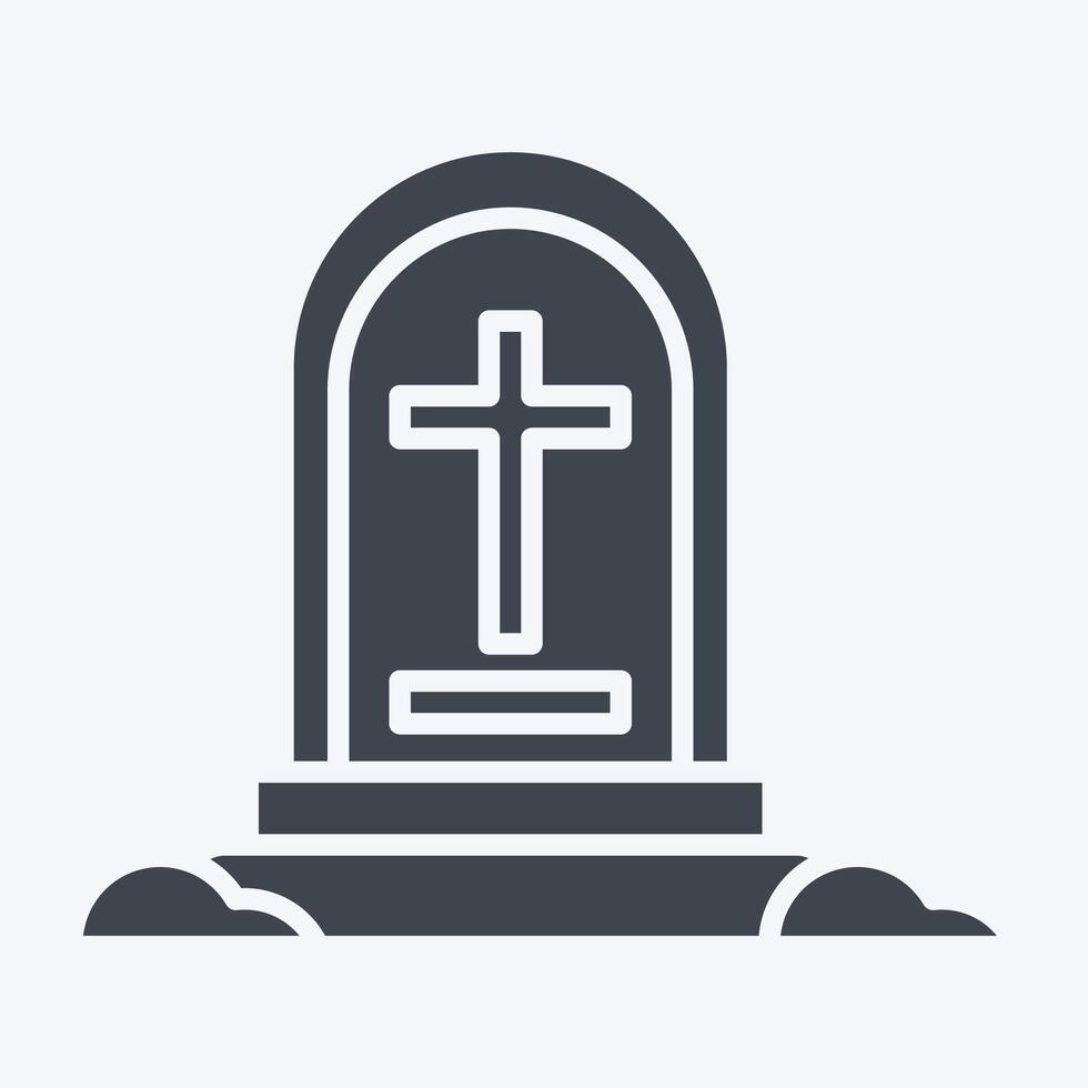 Icon Grave Stone. related to War Military symbol. glyph style. simple illustration vector