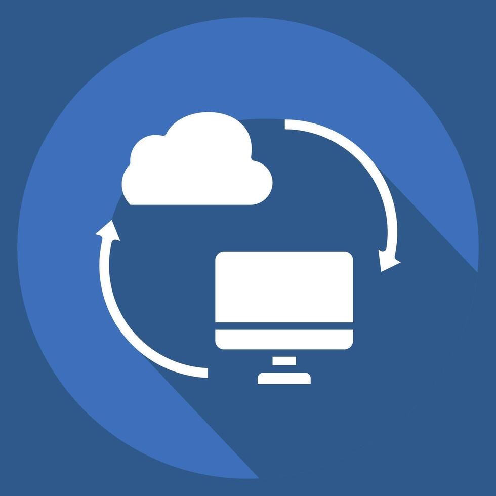 Icon Backup Data. related to Network symbol. long shadow style. simple illustration vector