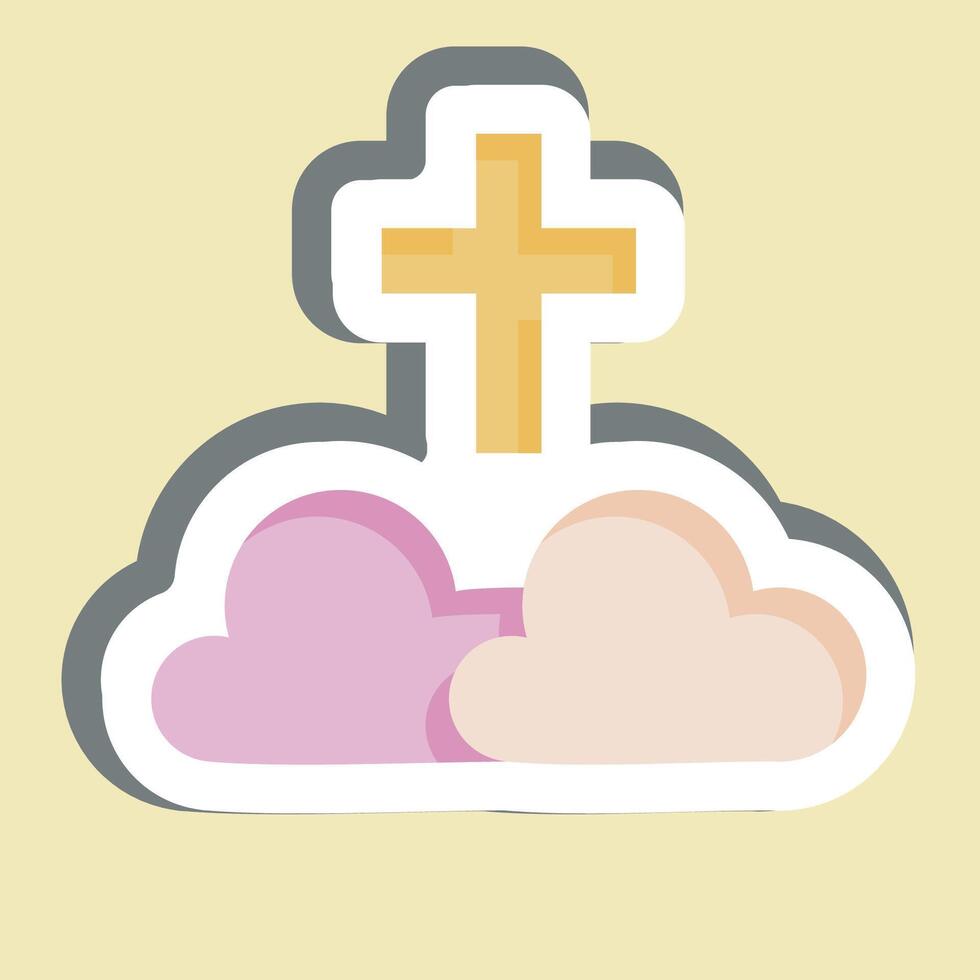 Sticker Heaven. related to Seath symbol. simple illustration vector