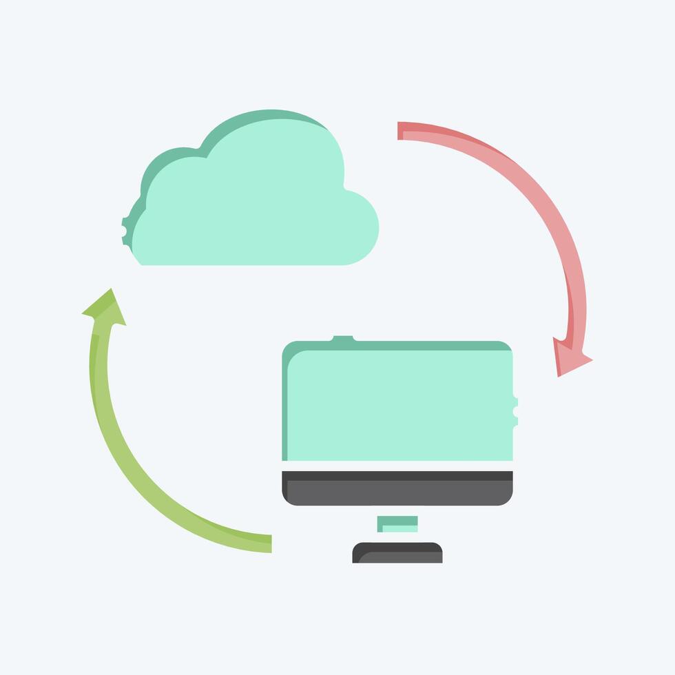 Icon Backup Data. related to Network symbol. doodle style. simple illustration vector