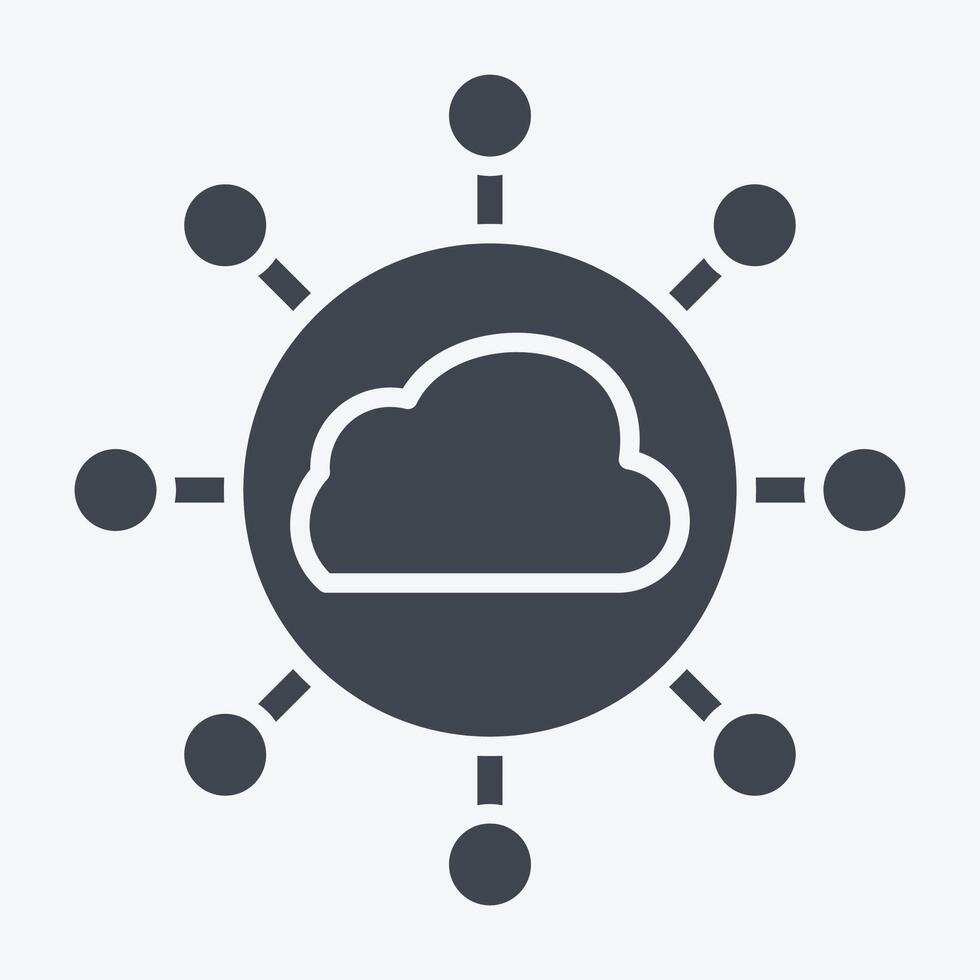 Icon Cloud Network. related to Network symbol. glyph style. simple illustration vector