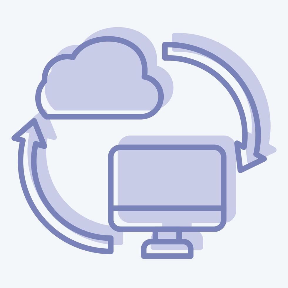 Icon Backup Data. related to Network symbol. two tone style. simple illustration vector