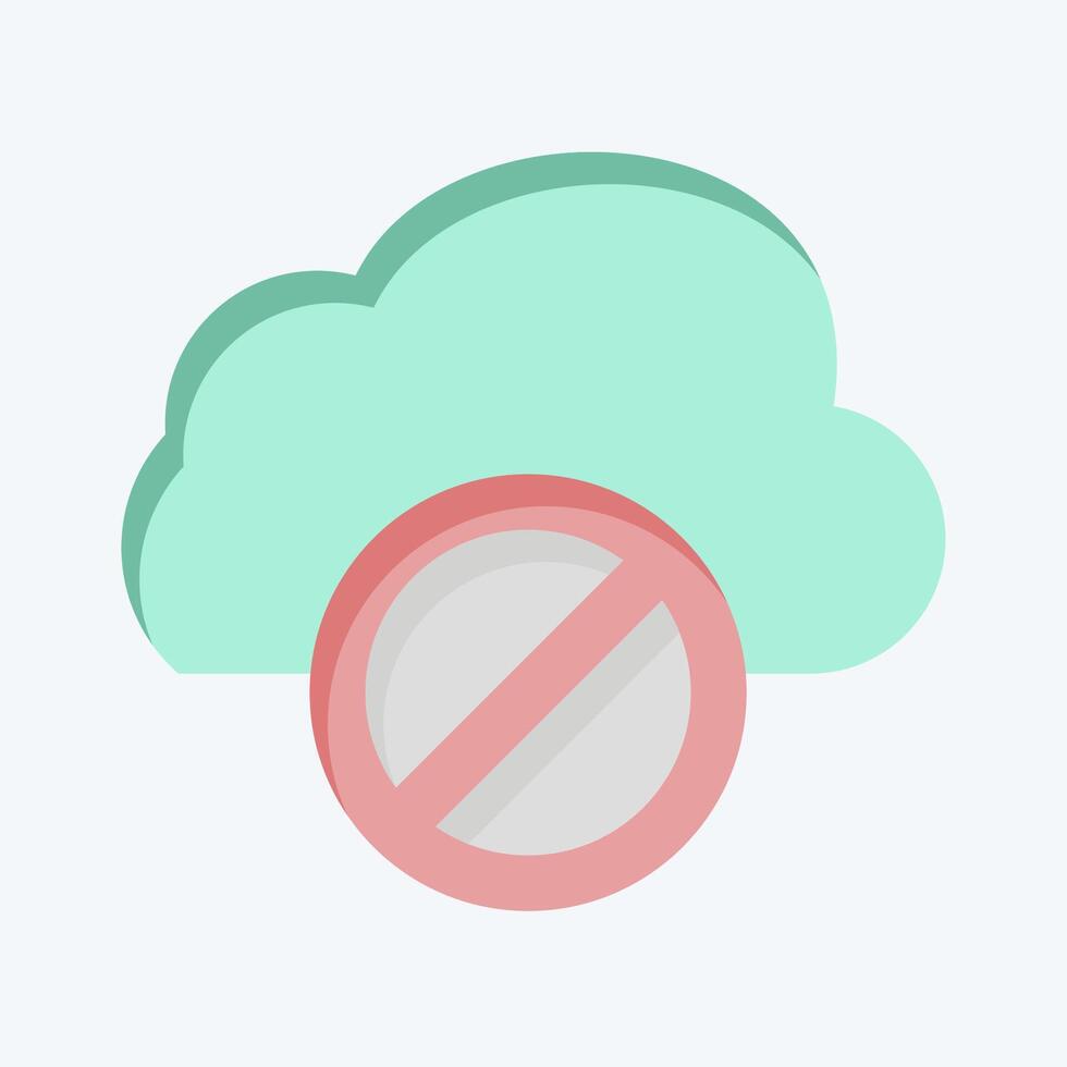 Icon Cloud Block. related to Network symbol. flat style. simple illustration vector