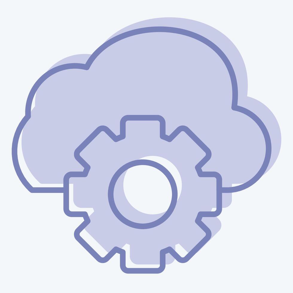 Icon Cloud Management. related to Network symbol. two tone style. simple illustration vector
