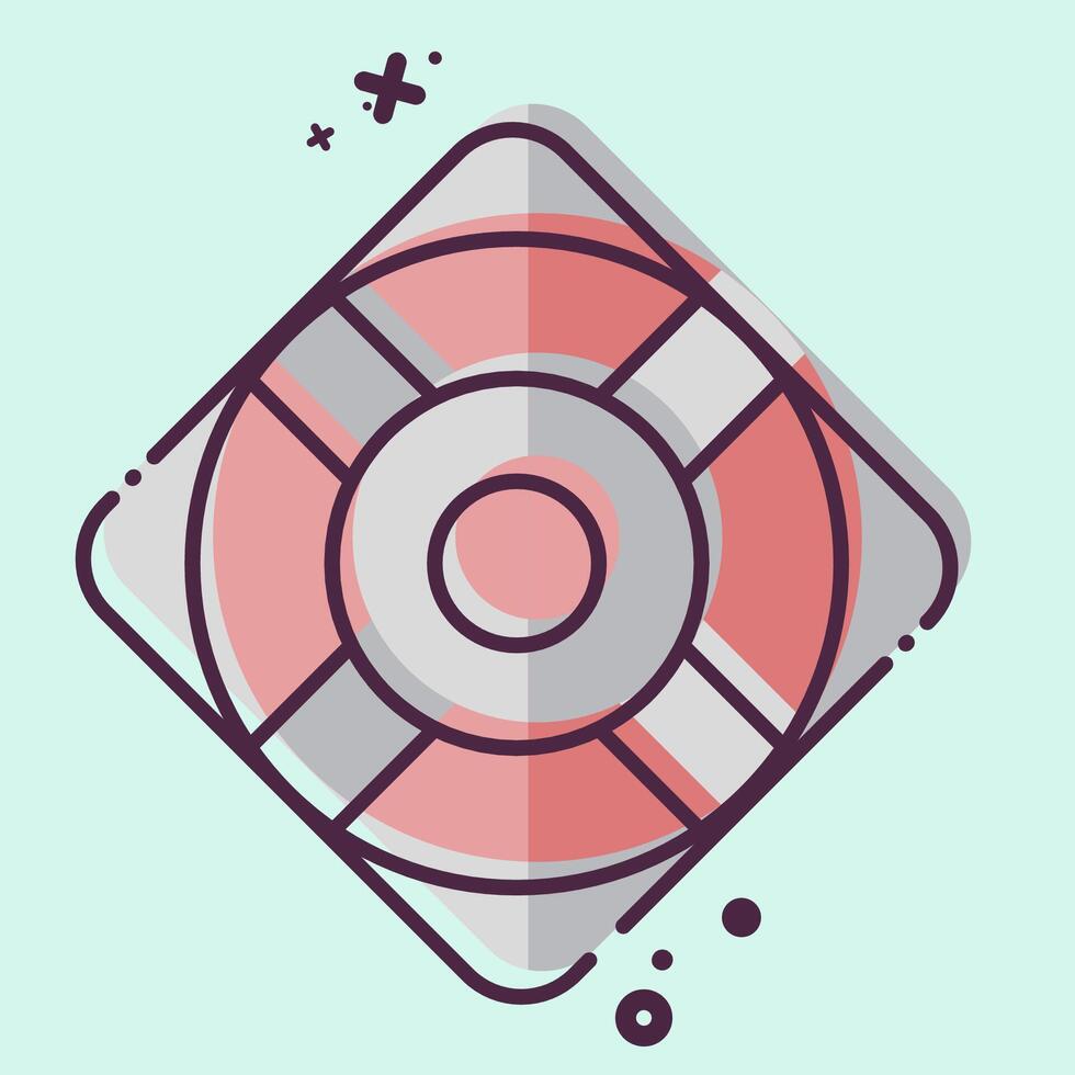 Icon Life Ring. related to War Military symbol. MBE style. simple illustration vector