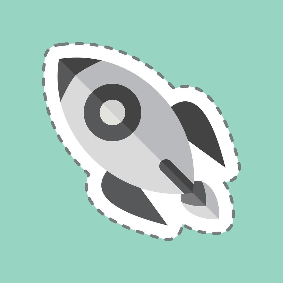 Sticker line cut Rocket. related to War Military symbol. simple illustration vector