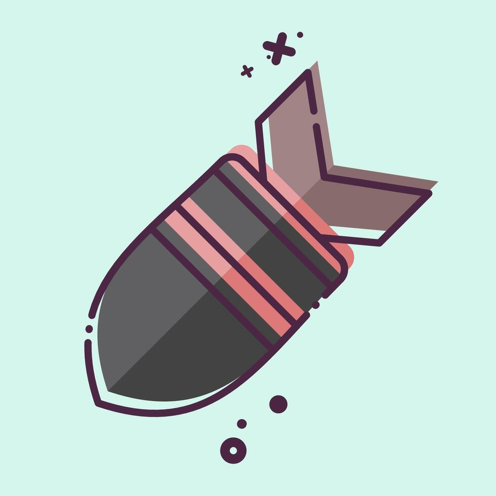 Icon Missile. related to War Military symbol. MBE style. simple illustration vector