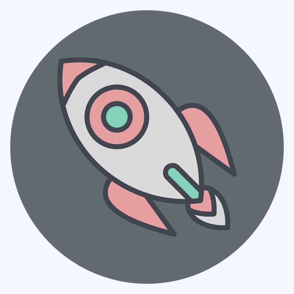 Icon Rocket. related to War Military symbol. color mate style. simple illustration vector