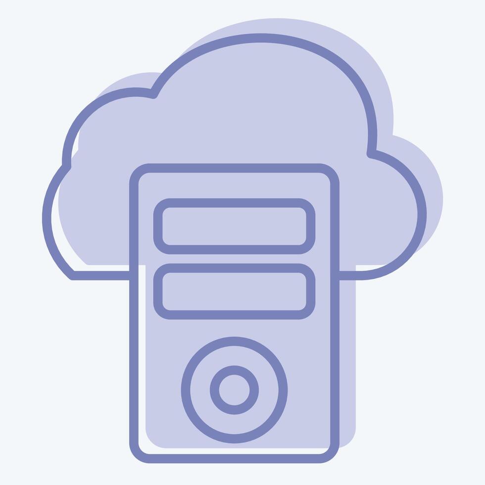 Icon Cloud Database. related to Network symbol. two tone style. simple illustration vector