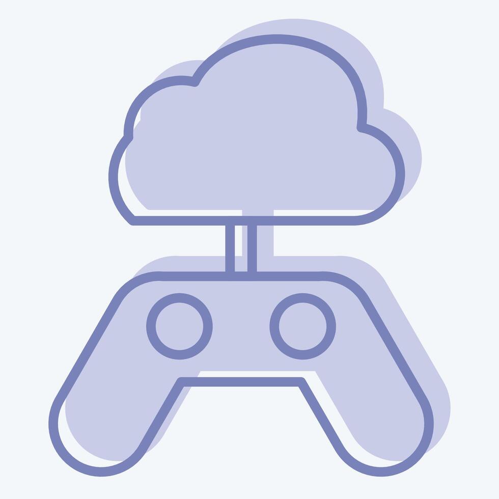 Icon Cloud Game. related to Network symbol. two tone style. simple illustration vector