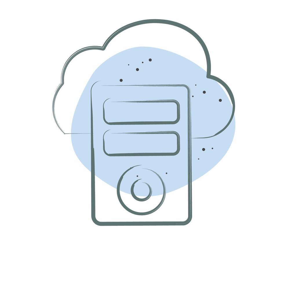 Icon Cloud Database. related to Network symbol. Color Spot Style. simple illustration vector