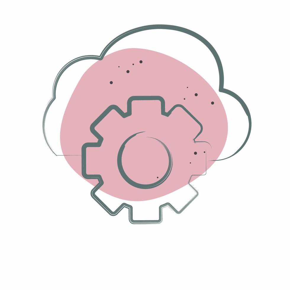 Icon Cloud Management. related to Network symbol. Color Spot Style. simple illustration vector