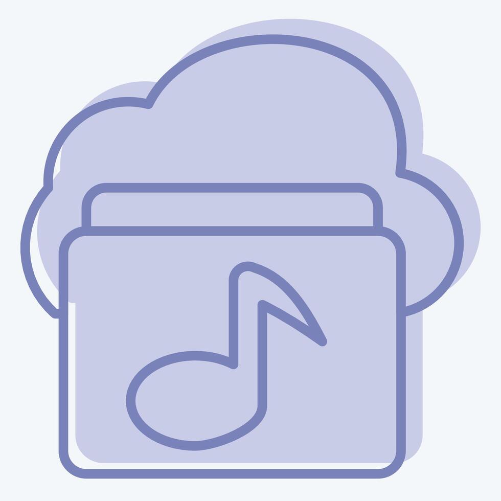Icon Cloud Music. related to Network symbol. two tone style. simple illustration vector