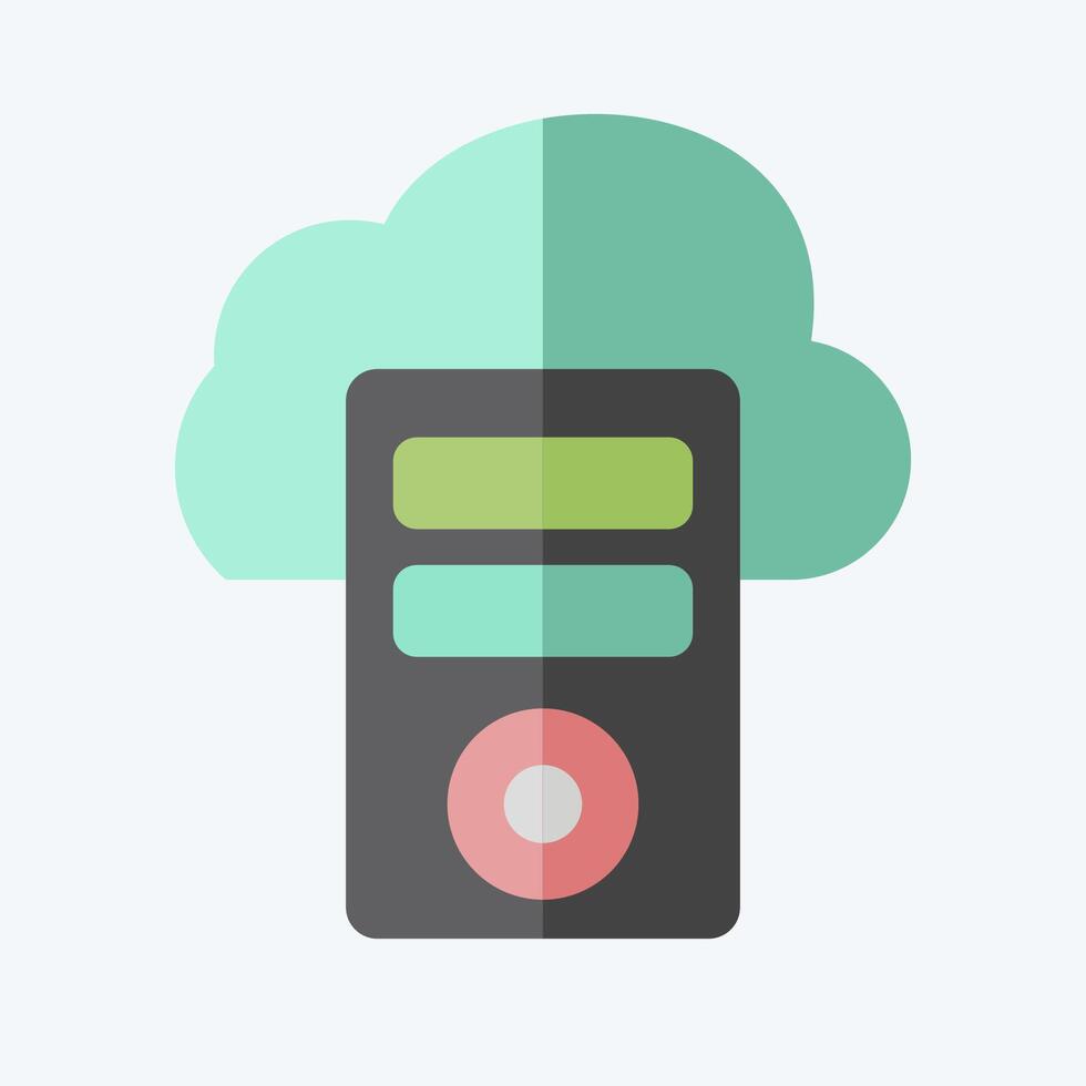 Icon Cloud Database. related to Network symbol. flat style. simple illustration vector