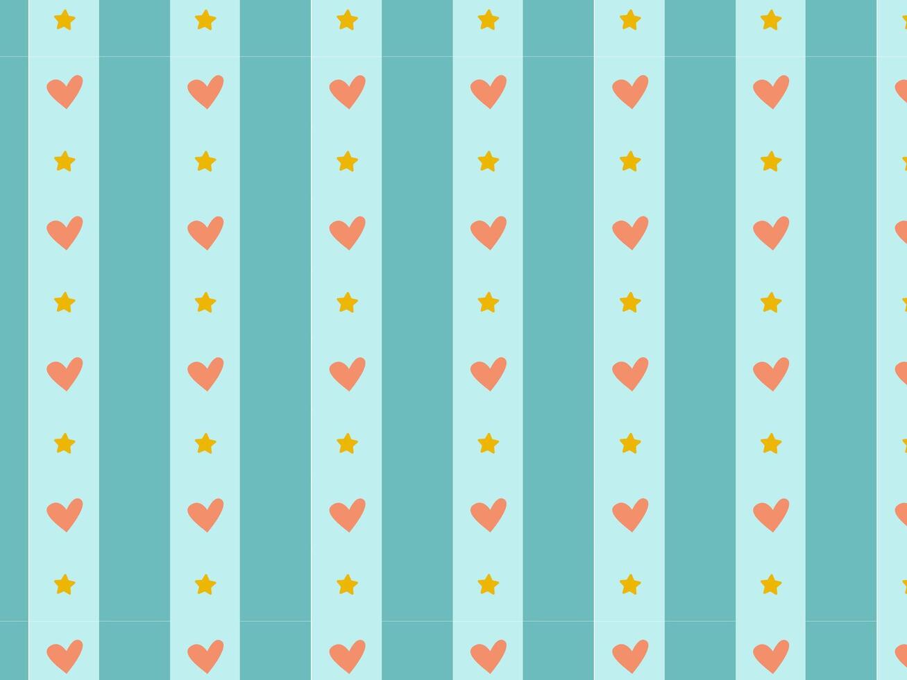striped bright background with hearts and stars vector