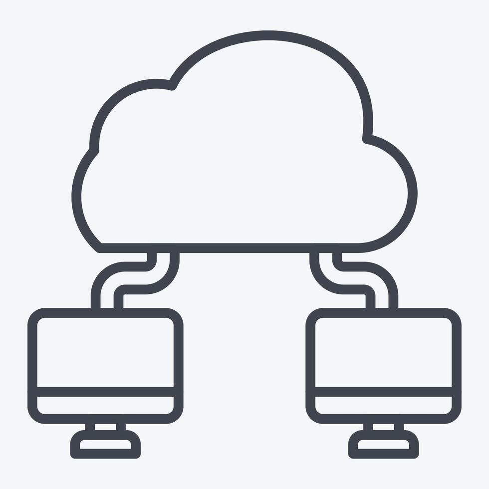 Icon Cloud Connection. related to Network symbol. line style. simple illustration vector